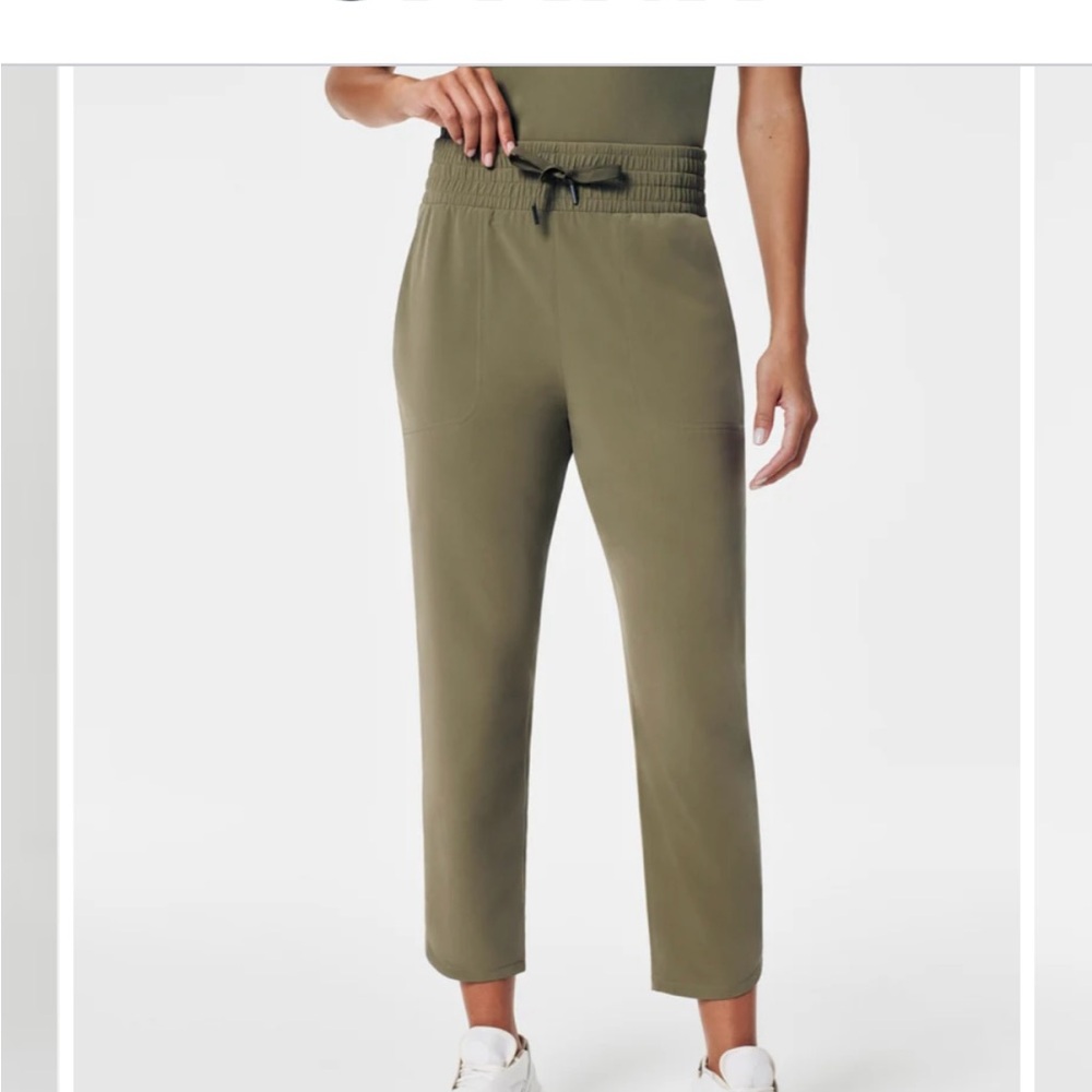 NWT Spanx On the Move Tapered Pant, Size L, Regular, Tuscan Olive